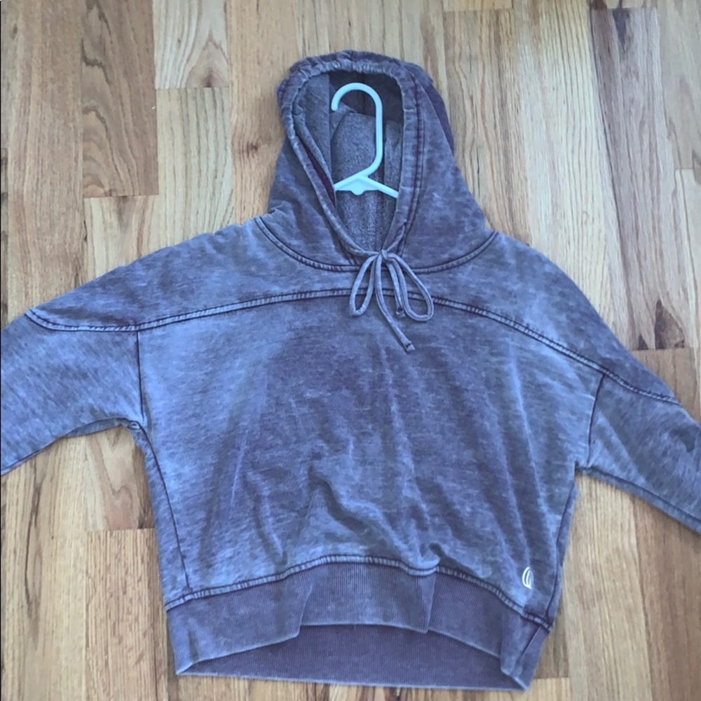 purple cropped hoodie